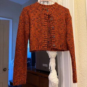 cider red acrylic crop cardigan